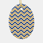 写真の休日の楕円形のオーナメントのはっきりしたなシェブロンのグリッター セラミックオーナメント (裏面)