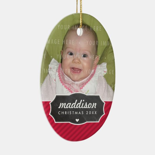 写真の休日の楕円形の装飾の黒板の印のはっきりしたな赤 セラミックオーナメント (右)