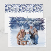 写真の休日の郵便はがきのマーカーフレームのテンプレート シーズンポストカード (正面/裏面)