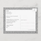 写真の休日カード黒板のグリッターのタイプ銀 シーズンポストカード (裏面)