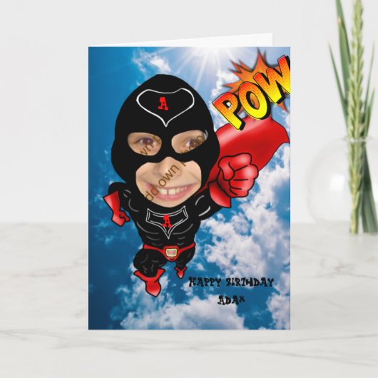 写真の似顔絵-顔インホール カード (正面)