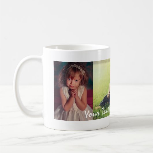 写真の作成とお気に入りの文字マグ コーヒーマグカップ (左)