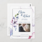 写真の保存の日付の水の色りんご花 ポストカード (正面/裏面)