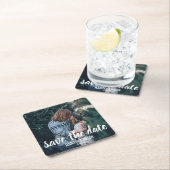 写真の保存日付の原稿の手書き スクエアペーパーコースター (インサイチュ)