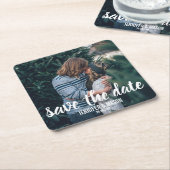 写真の保存日付の原稿の手書き スクエアペーパーコースター (アングル)