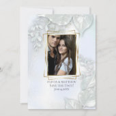 写真の保存日付 |アイスブルーきらめく 招待状 (正面)