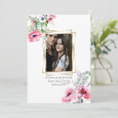 写真の保存日付 | 水彩ピンクポピー 招待状 (スタンド正面)