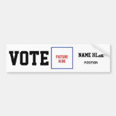写真の個人用設定の名前の投票 バンパーステッカー (正面)