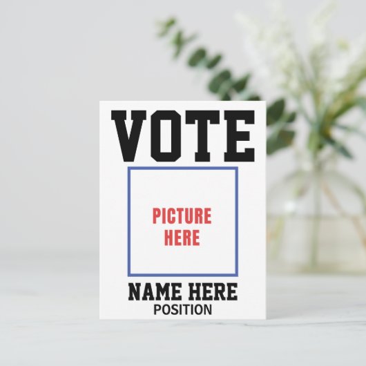 写真の個人用設定の名前の投票 ポストカード (スタンド正面)