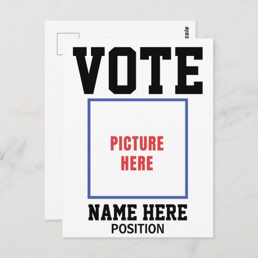 写真の個人用設定の名前の投票 ポストカード (正面/裏面)