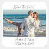 写真の個人用設定の日付を保存 スクエアシール (正面)