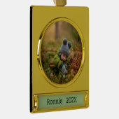 写真の個人用設定 ゴールドプレートバナーオーナメント (右)