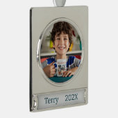 写真の個人用設定 シルバープレートバナーオーナメント (右)