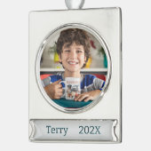 写真の個人用設定 シルバープレートバナーオーナメント (左)
