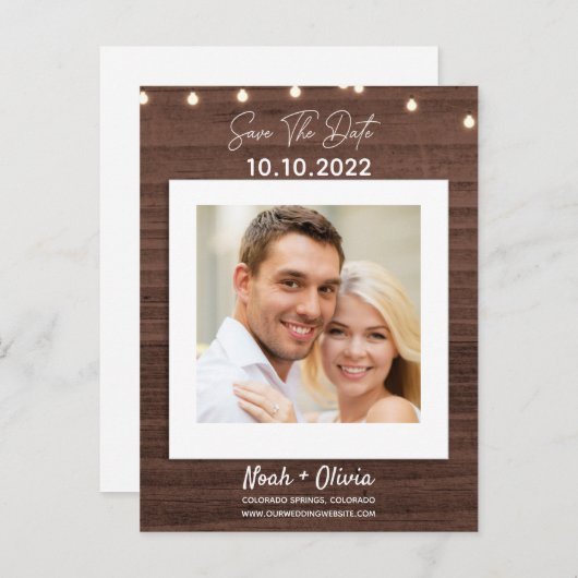 写真の光の木素朴は日付を保存 案内ポストカード (正面/裏面)