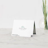 写真の内側，シルバーセージ水の色を折り畳み サンキューカード (裏面)