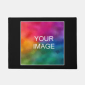 写真の写真画像のロゴをここにアップロードする追加文字 ドアマット (正面)