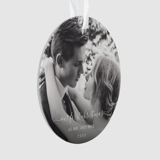 写真の初めてのクリスマスとミセスエレガントの写真 オーナメント (正面)