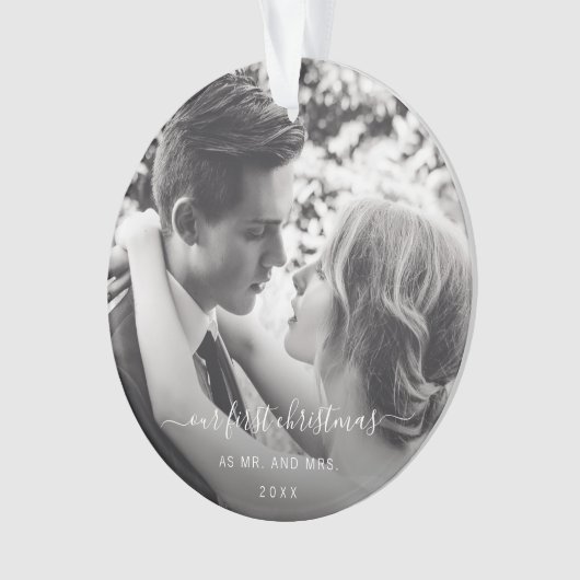写真の初めてのクリスマスとミセスエレガントの写真 オーナメント (正面)