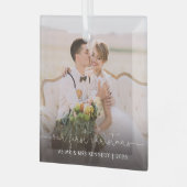 写真の初めてのクリスマス ガラスオーナメント (正面左)