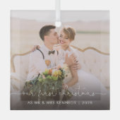 写真の初めてのクリスマス ガラスオーナメント (正面)