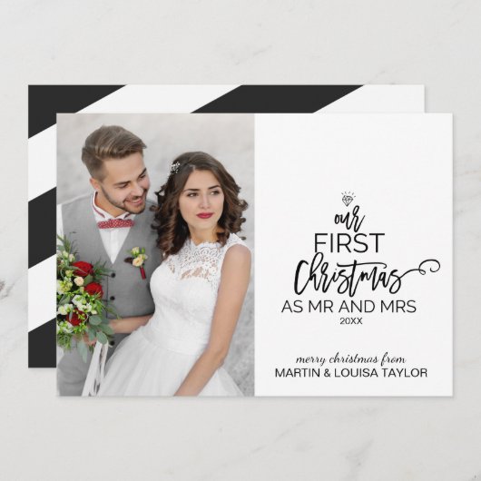 写真の初めてのクリスマス シーズンカード (正面/裏面)