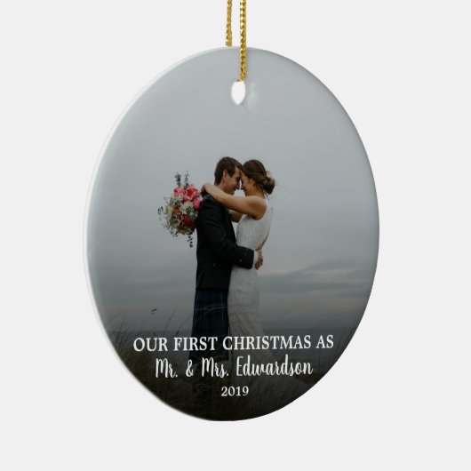 写真の初めてのクリスマス セラミックオーナメント (右)