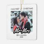 写真の初めてのクリスマス セラミックオーナメント (左)