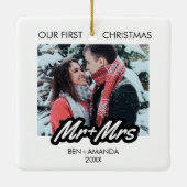 写真の初めてのクリスマス セラミックオーナメント (裏面)