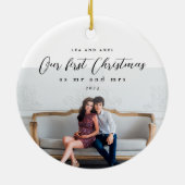 写真の初めてのクリスマス セラミックオーナメント (裏面)