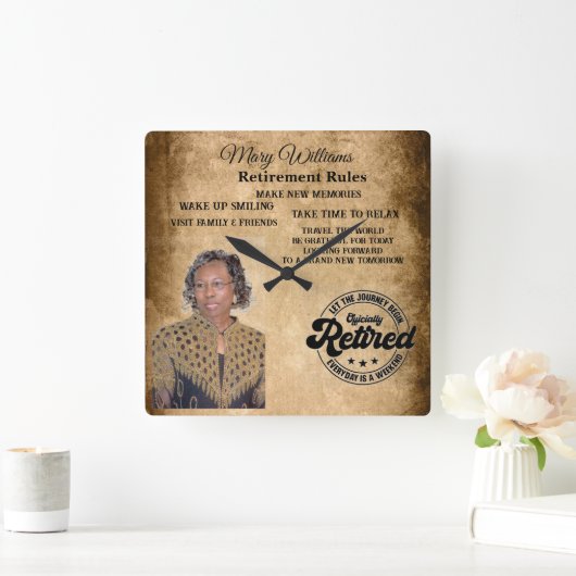 写真の削除 スクエア壁時計 (ホーム)