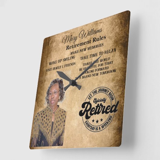 写真の削除 スクエア壁時計 (傾斜)