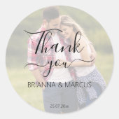 写真の半透シンプル明結婚の感謝してい方 ラウンドシール (正面)