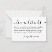 写真の卒業ありがとう小 ノートカード (裏面)