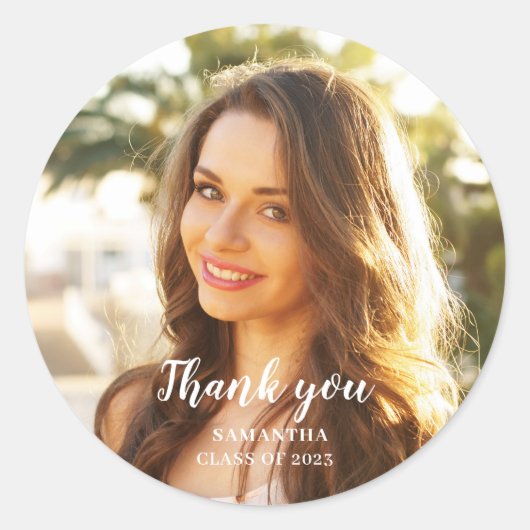 写真の卒業に感謝 ラウンドシール (正面)