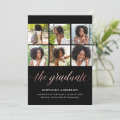 写真の卒業の発表ののどのばら色の金ゴールド 案内状 (スタンド正面)