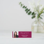 写真の卒業の発表のラベルの名刺の赤 コーリングカード (スタンド正面)