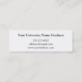 写真の卒業の発表のラベルの名刺の黒 コーリングカード (裏面)