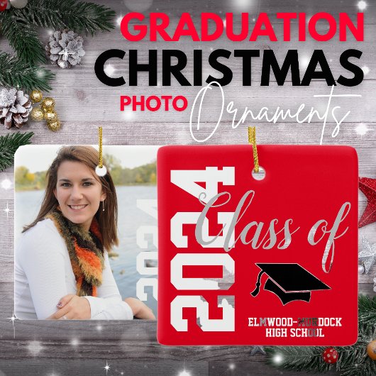 写真の卒業をパーソナライズされた追加 セラミックオーナメント