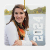 写真の卒業をパーソナライズされた追加 セラミックオーナメント (裏面)