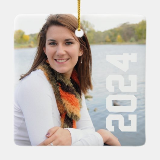 写真の卒業をパーソナライズされた追加 セラミックオーナメント (裏面)