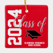 写真の卒業をパーソナライズされた追加 セラミックオーナメント (正面)