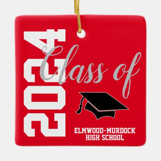 写真の卒業をパーソナライズされた追加 セラミックオーナメント (正面)