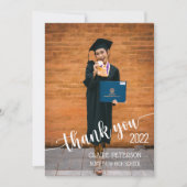 写真の卒業エレガント表サンキューカード サンキューカード (正面)