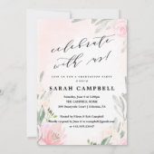 写真の卒業カード水彩画/花 招待状 (裏面)