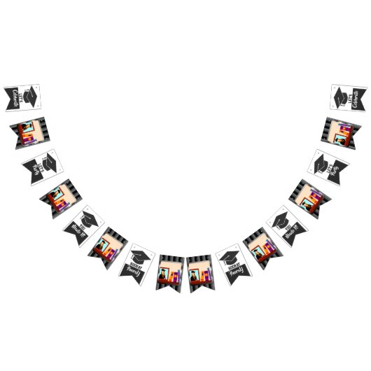 写真の卒業パーティーのグラ祝ードの追加 バンティングフラッグ (全)