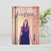 写真の卒業パーティーの高等学校の白黒 招待状 (スタンド正面)