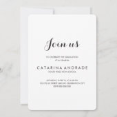 写真の卒業パーティーの高等学校の白黒 招待状 (裏面)