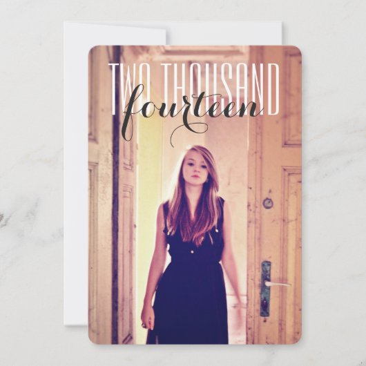 写真の卒業パーティーの高等学校の白黒 招待状 (正面)