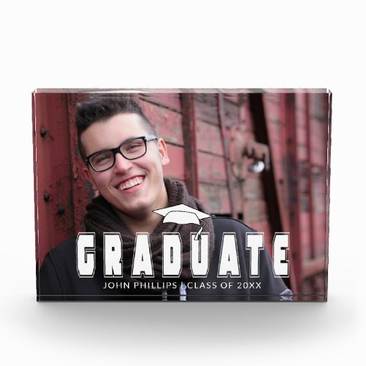 写真の卒業写真ブロックパーソナライズされたの追加 フォトブロック (正面)